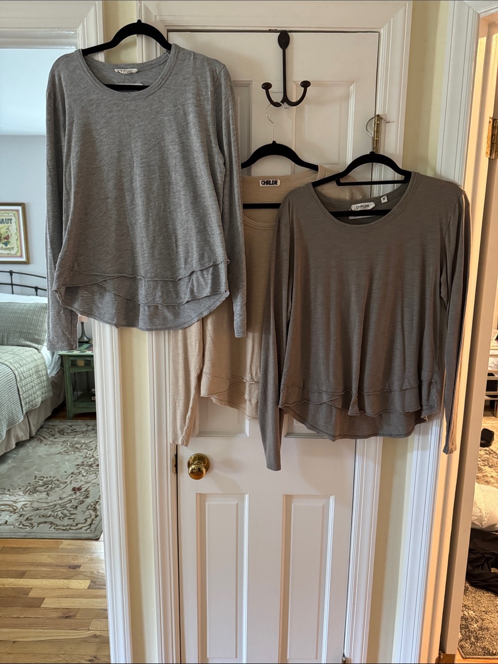 CHRLDR Crewneck Top in Taupe Gray
